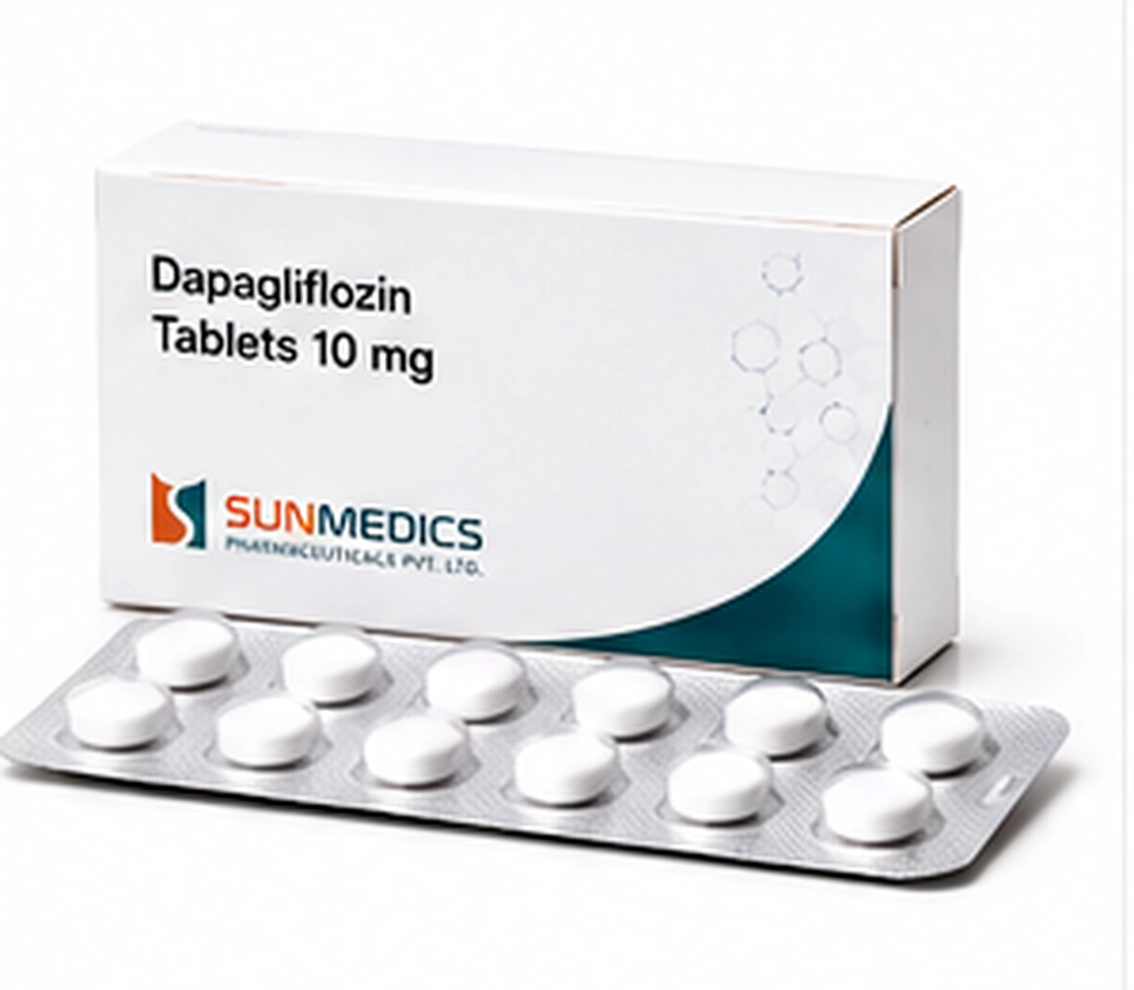 Dapagliflozin 10 mg product pack illustration