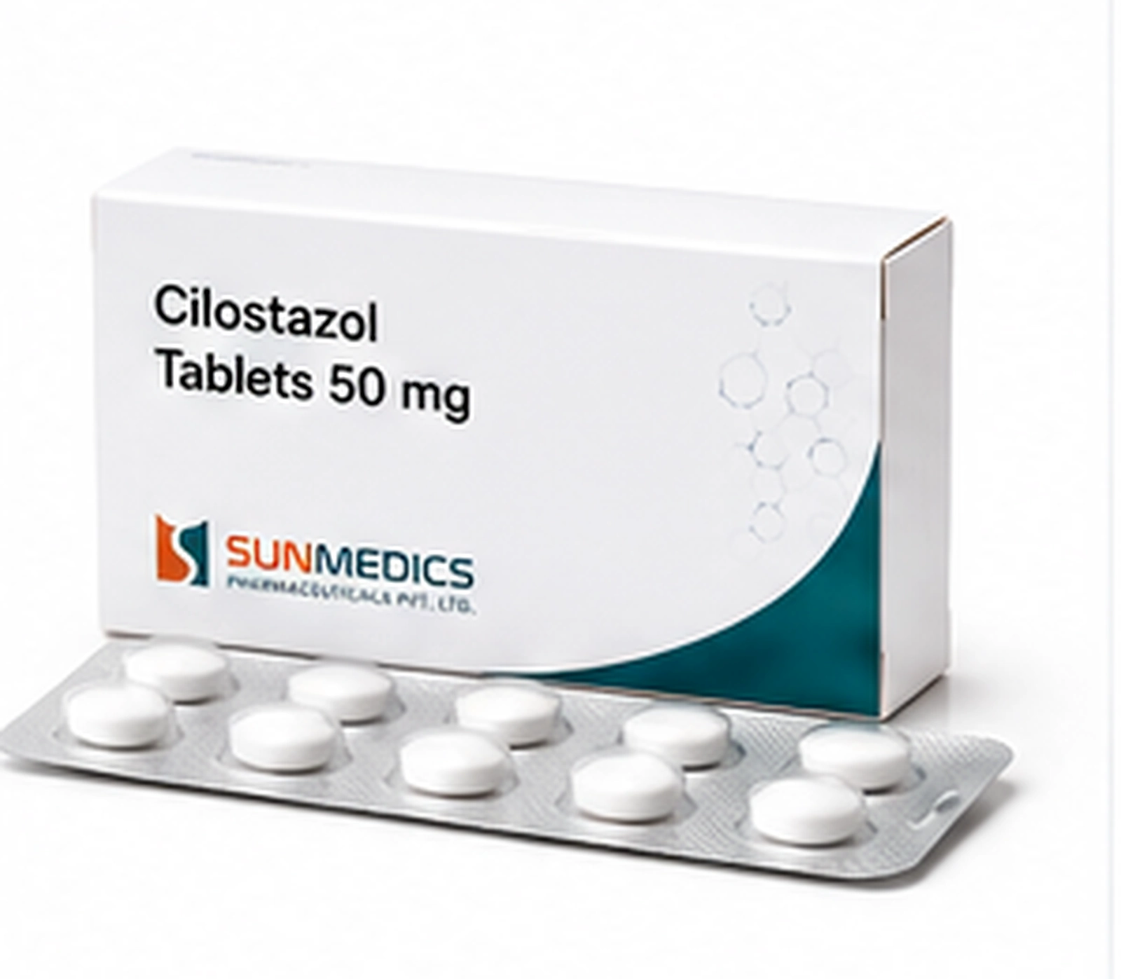 Cilostazol 50 mg product pack illustration