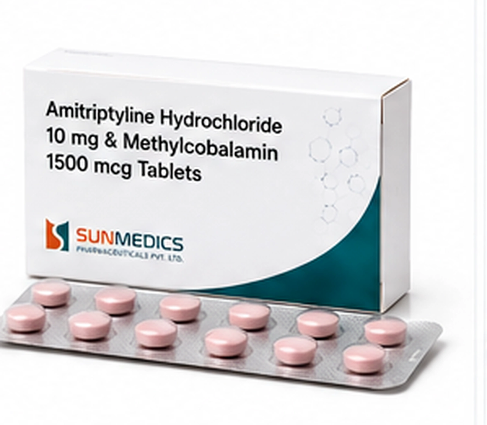 Amitriptyline Hydrochloride 10 mg + Methylcobalamin 1500 mcg product pack illustration