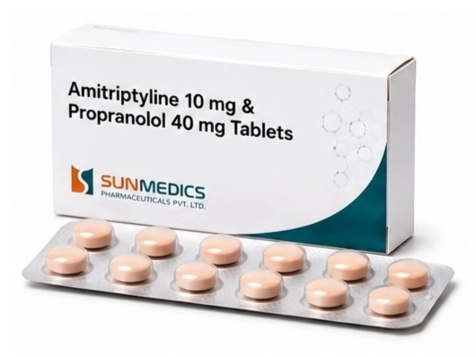 Amitriptyline 10 mg + Propranolol 40 mg